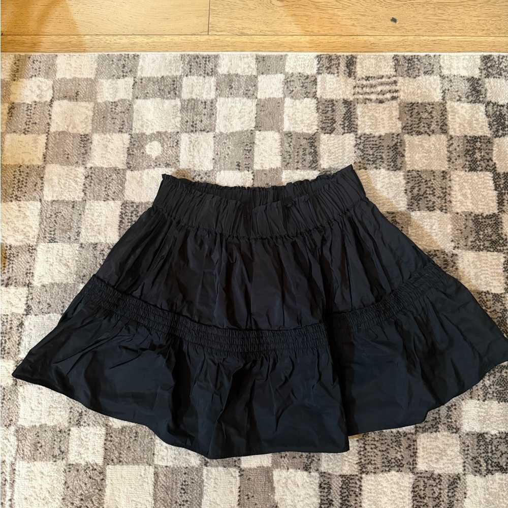 Zara Black Skater Mini Skirt with Tiered Design